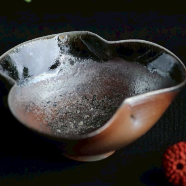 ぐい吞み 常滑輪花　山田想作