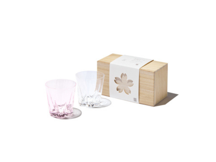ロックグラス sakurasaku 260ml (クリア・桜色2個セット）