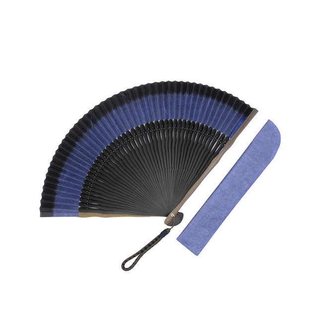 短地黒谷和紙 扇子 （紺）